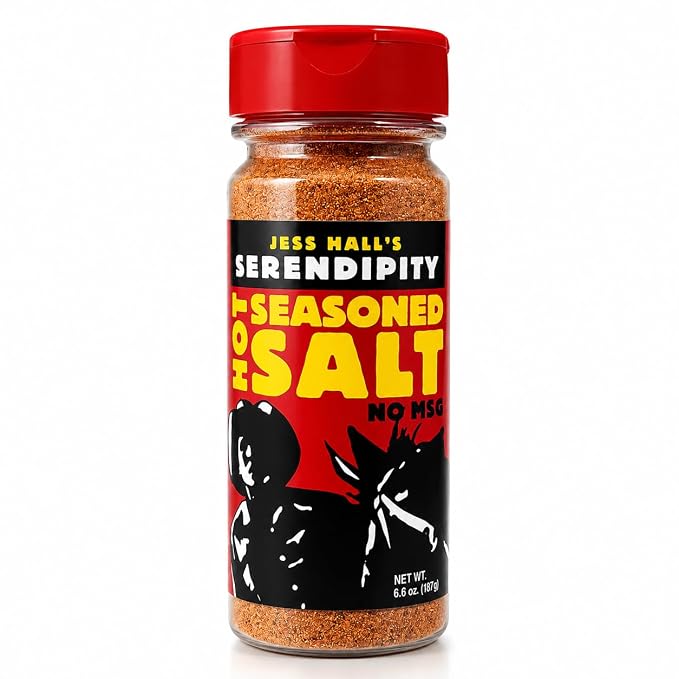 Jess Hall’s Serendipity No MSG Hot Seasoned Salt – 6.6 oz (New Size)