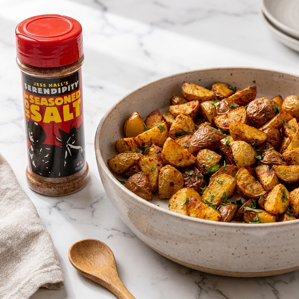 Jess Hall’s Serendipity Hot Seasoned Salt with breakfast potatoes 